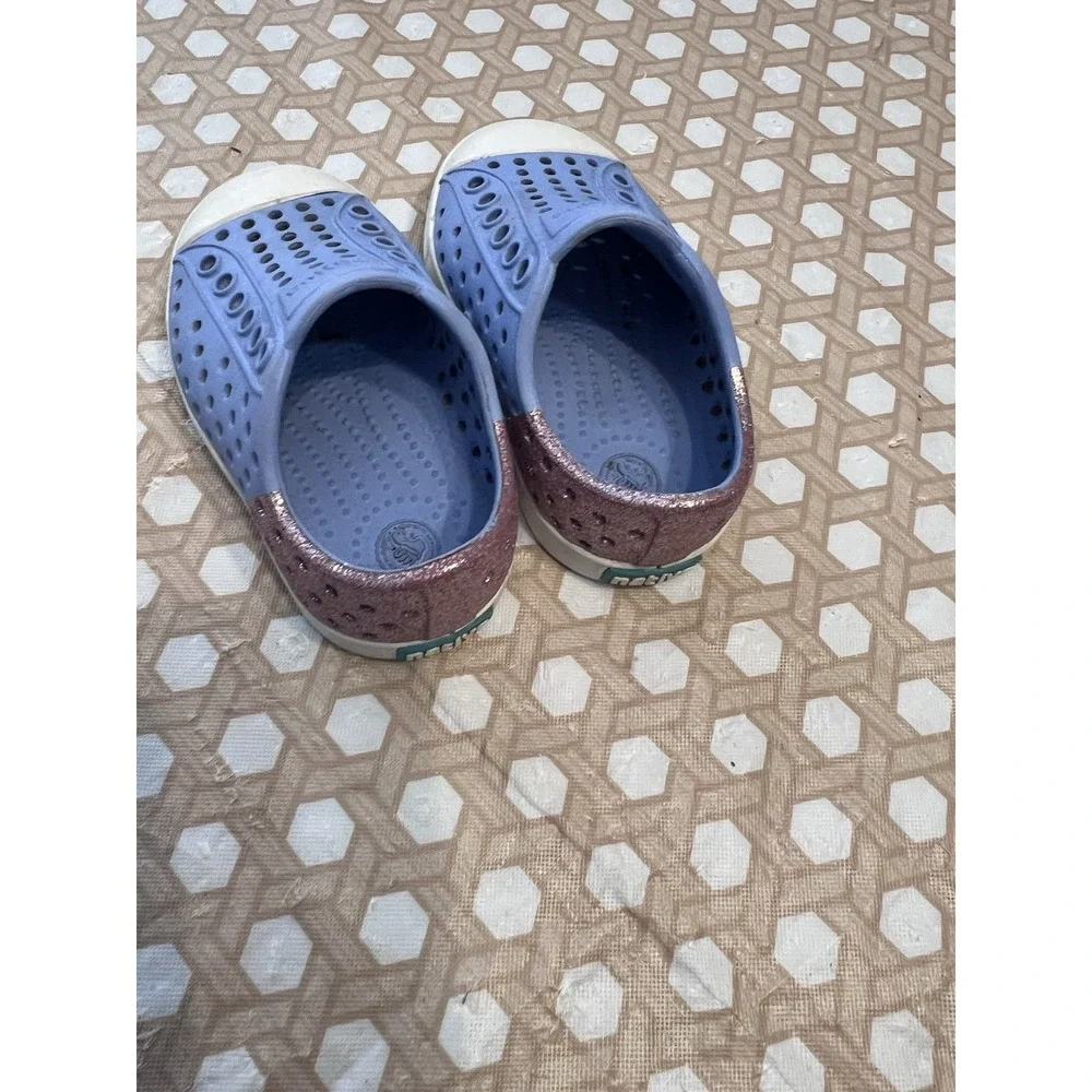 Native Jefferson‎ Shoes Pink/Blue Glitter Toddler Size C4